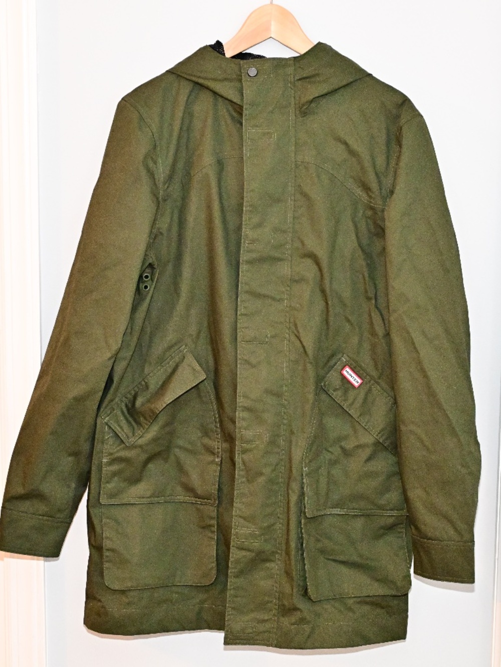 Men's Hunter Boots Downing Coated Cotton Hooded Rain Jacket Size Small